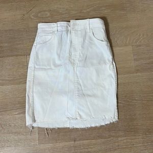 H&M High Waisted White Jean Skirt